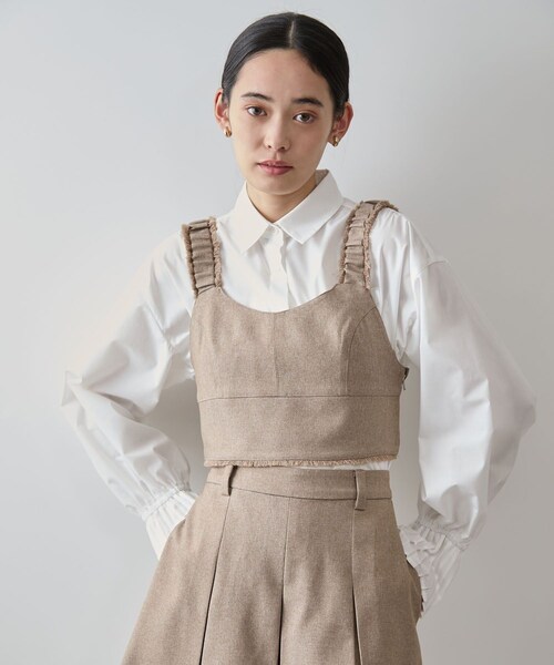 VIS（ビス）の「サマーツイードフリンジビスチェ（ベスト・レディース・キナリ系/キャメル系・F）」の8枚目の写真