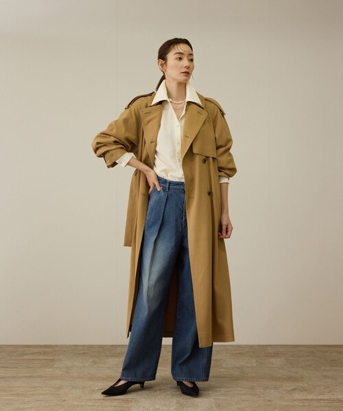 ROPE'（ロペ）の「【洗える】ワンタック ワイドデニムパンツ（デニムパンツ・レディース・ブラック/ブルー・36/38/40）」の11枚目の写真