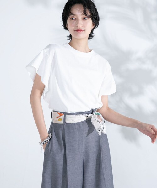 URBAN RESEARCH ROSSO（アーバンリサーチロッソ）の「UVカットフレアスリーブカットソー（Tシャツ/カットソー・レディース・black/white/blue・FREE）」の8枚目の写真