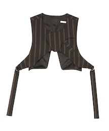 UN3D. | MULTI PINSTRIPE SHORT VEST【セットアップ着用可能】(ベスト)