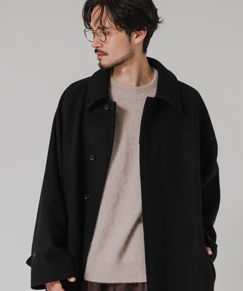 URBAN RESEARCH（アーバンリサーチ）の「WOOL BEAVER BELTED COAT（ステンカラーコート・メンズ・BLACK/MOCHA/BROWN・M/L）」の6枚目の写真