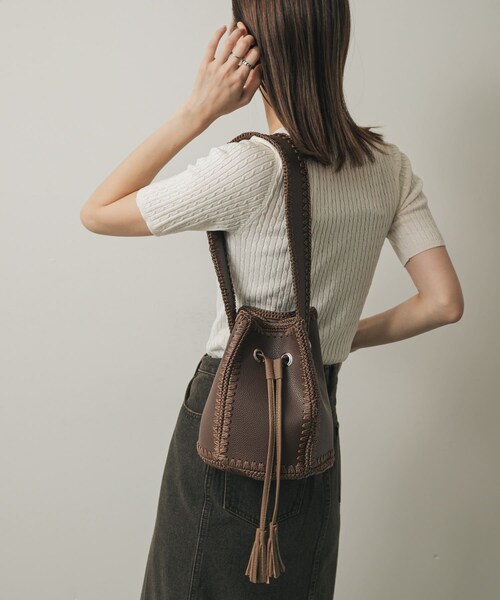 SENSE OF PLACE by URBAN RESEARCH（センスオブプレイスバイアーバンリサーチ）の「エンブロイダリーキンチャクバッグ（その他雑貨・レディース・BLACK/BROWN・one）」の18枚目の写真