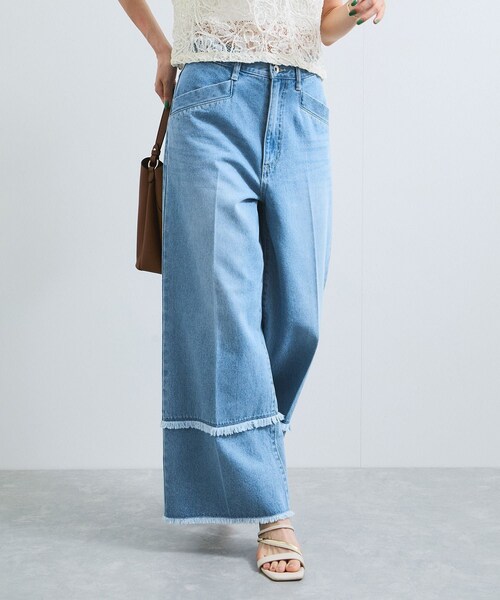 VIS（ビス）の「フリンジフレアデニム（デニムパンツ・レディース・ブルー系/サックス・M/S）」の12枚目の写真