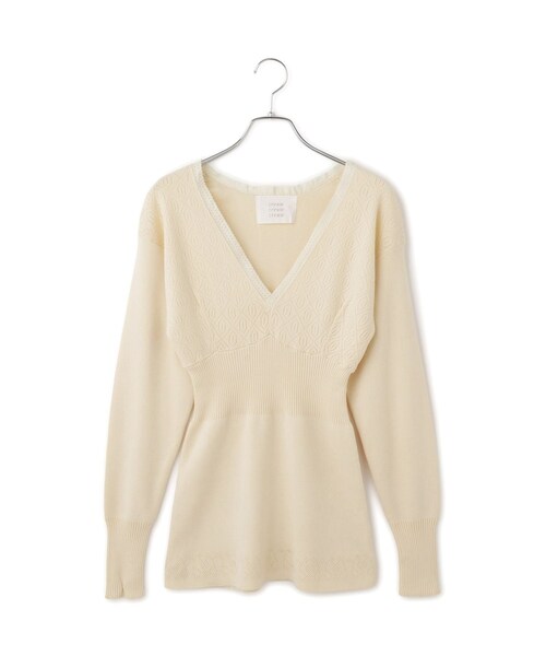 ADAM ET ROPE'(アダムエロペ)の「【crinkle crinkle crinkle】geometric jacquard knit(ニット/セーター・レディース・オフホワイト・F)」の11枚目の写真