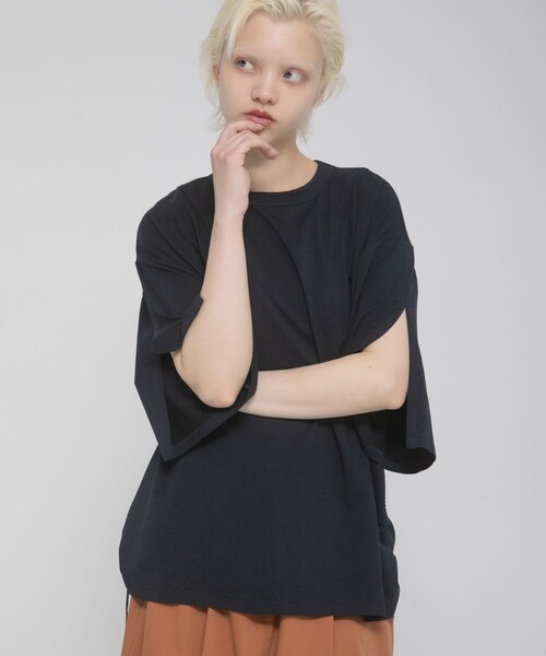 LAATO（ラート）の「shirring over tee（Tシャツ/カットソー・レディース・マロン/ミッドナイト/エッグ・Free）」の19枚目の写真