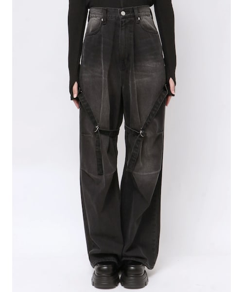 EMODA（エモダ）の「カーゴベルトルーズジーンズ（デニムパンツ・レディース・アイボリー/ブラック/アイスブルー/ベージュ/ブルー・S/M）」の12枚目の写真