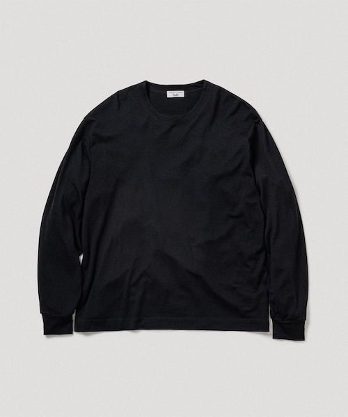 ADAM ET ROPE'（アダムエロペ）の「【NIKKE】ウール天竺 ロングスリーブ ニットTシャツ（Tシャツ/カットソー・メンズ・ブラック/ネイビー・L/M）」の2枚目の写真