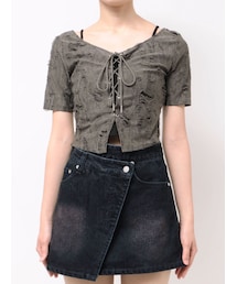 EMODA | LACE UP LAYERED TOPS(Tシャツ/カットソー)