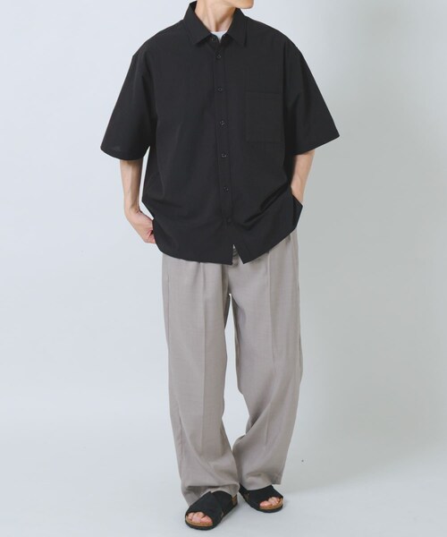 ITEMS URBANRESEARCH(アイテムズ アーバンリサーチ)の「『接触冷感/速乾/イージーケア』WINDY MESH ショートスリーブ シャツ(シャツ/ブラウス・メンズ・BLACK/CHARCOAL/NAVY/BOTANICAL・M/L/XL)」の18枚目の写真