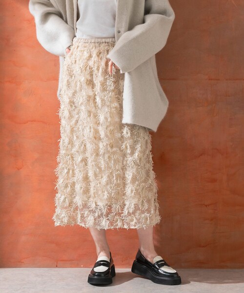 URBAN RESEARCH ROSSO（アーバンリサーチロッソ）の「チュールフラワーレイヤードスカート（スカート・レディース・black/l.beige・FREE）」の21枚目の写真