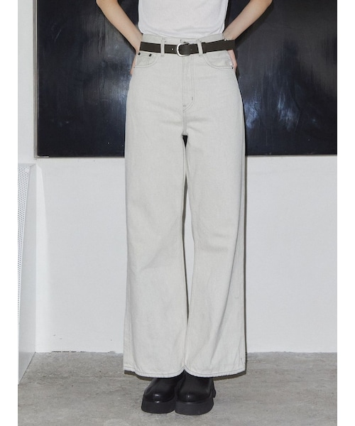 EMODA（エモダ）の「【VEQUM】RIM WIDE JEANS（その他・レディース・アイボリー/ブラック/アイスブルー・24/25/26）」の5枚目の写真