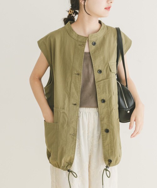 ITEMS URBANRESEARCH（アイテムズ アーバンリサーチ）の「ミリタリージレ（テーラードジャケット・レディース・KHK/BLK・FREE）」の14枚目の写真