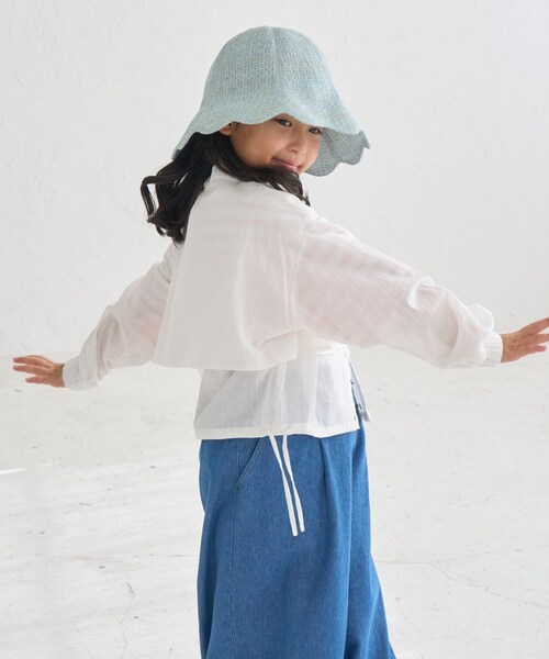 ROPE' PICNIC（ロペピクニック）の「【KIDS/キッズ】【接触冷感・通気性】お着軽シャツシリーズ/綿ボイルシャツ/リンクコーデ（Tシャツ/カットソー・キッズ・オフホワイト/ピンク・L/M/S）」の14枚目の写真