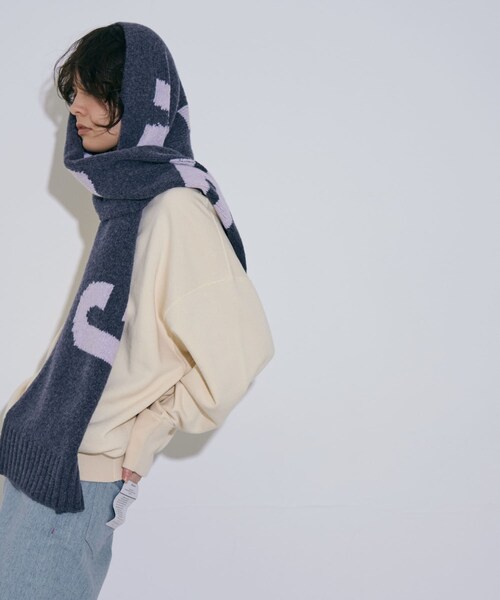 THE GOODLAND MARKET（ザグッドランドマーケット）の「cwtch　RWS Recycle Wool Scarf（マフラー・レディース・LGgray/black/mocha/L.Gray/LGcitron・one）」の18枚目の写真