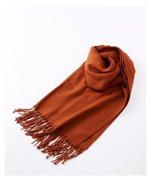 nissen（ニッセン）の「PAGE ONE（ページワン）無地大判マフラー（マフラー・メンズ・アイボリー/ブラッドオレンジ/ブラック/杢ライトグレー/ペールブルー・Y）」の3枚目の写真