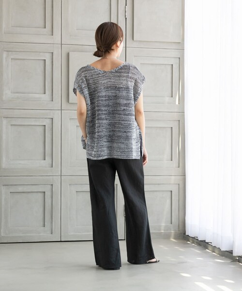 URBAN RESEARCH（アーバンリサーチ）の「メランジメッシュニット（ニット/セーター・レディース・CHARCOAL/BEIGE/GREEN・FREE）」の9枚目の写真