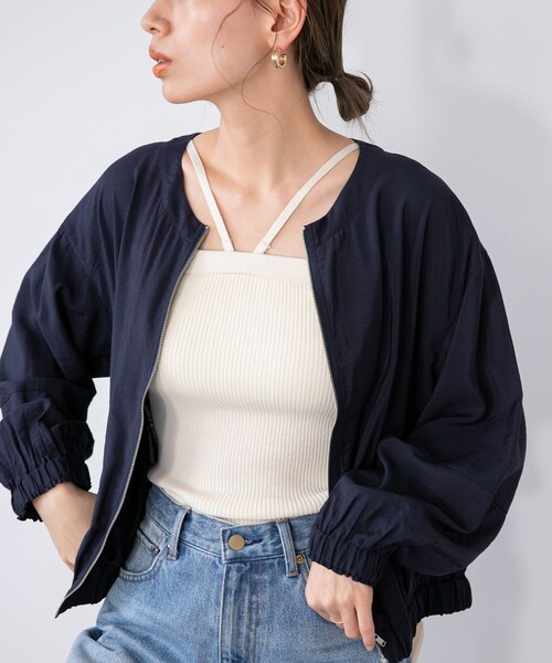 URBAN RESEARCH Sonny Label（アーバンリサーチサニーレーベル）の「カップ付きマルチウェイニットキャミソール（キャミソール・レディース・OFFボーダー/オフ/NAVYボーダー・FREE）」の5枚目の写真