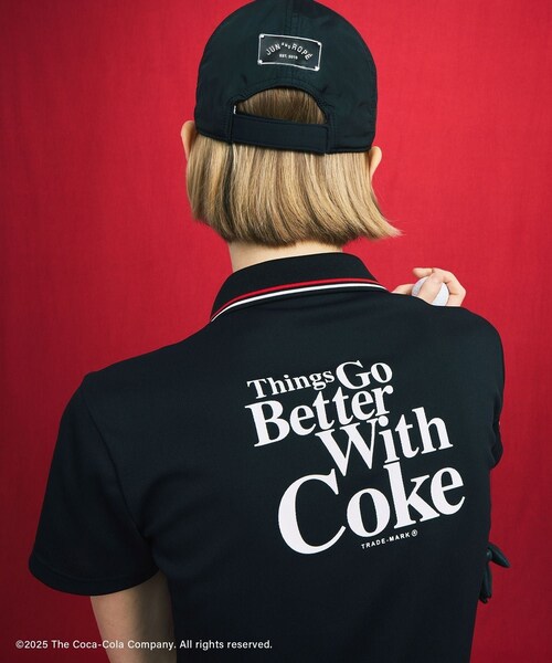 ROPE'(ロペ)の「コカ・コーラ バックプリント レディースポロシャツ(ポロシャツ・レディース・ブラック/ホワイト・L/M/S)」の14枚目の写真