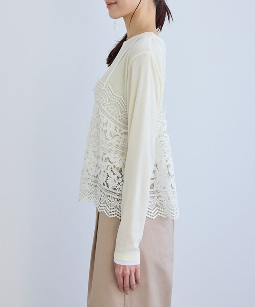 ROPE' PICNIC（ロペピクニック）の「ケミカルレースビスチェ（キャミソール・レディース・オフホワイト・F）」の13枚目の写真