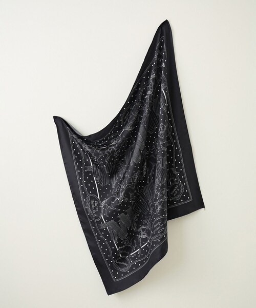 ROPE'（ロペ）の「ROPE' リバイバルシルクスカーフ/ Lサイズ・26AW（バンダナ/スカーフ・レディース・ブラック/オフホワイト/カーキ/ピンク/オレンジ・F）」の12枚目の写真
