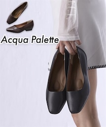 nissen | 【ゆったり幅広】スクエアトゥローヒールパンプス（ワイズ４E）ACQUA PALETTE（アクアパレット）(パンプス)