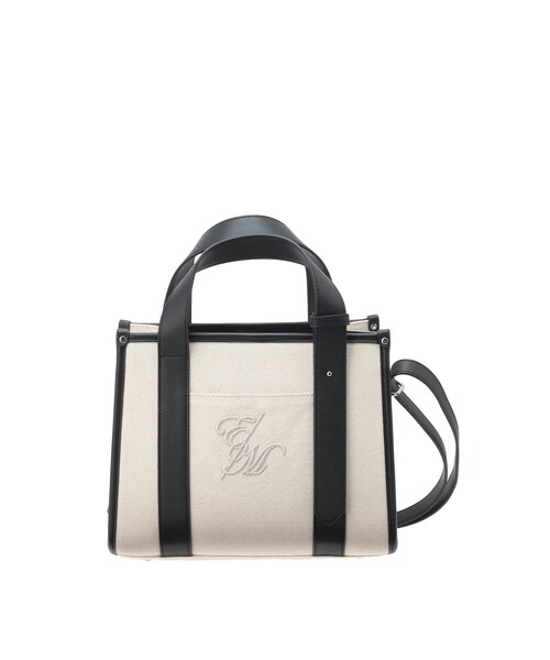 EATME（イートミー）の「ベルトミニショルダーバッグ（ショルダーバッグ・レディース・アイボリー/ブラック/オフホワイト・F）」の2枚目の写真