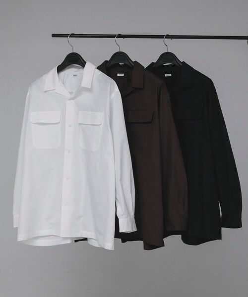 URBAN RESEARCH（アーバンリサーチ）の「THE DAY　OPEN COLLAR SHIRT（シャツ/ブラウス・メンズ・BLACK/BROWN/WHITE・1/2）」の9枚目の写真