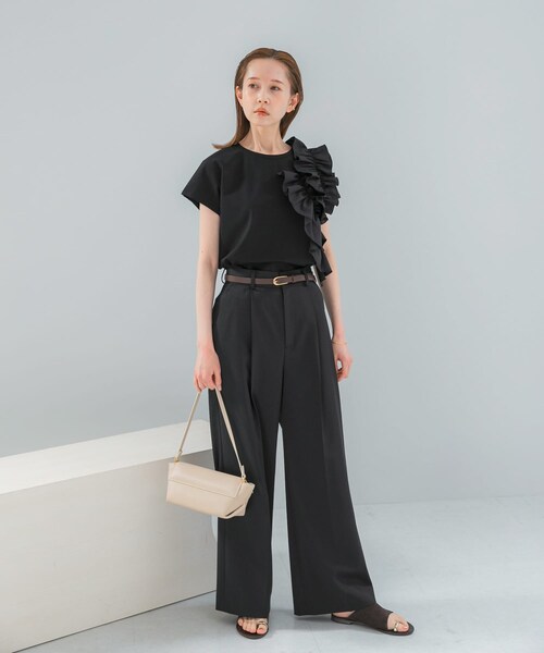 URBAN RESEARCH ROSSO（アーバンリサーチロッソ）の「フリルドッキングTEEブラウス（Tシャツ/カットソー・レディース・OFF WHITE/GRAY/BLACK・Free）」の15枚目の写真