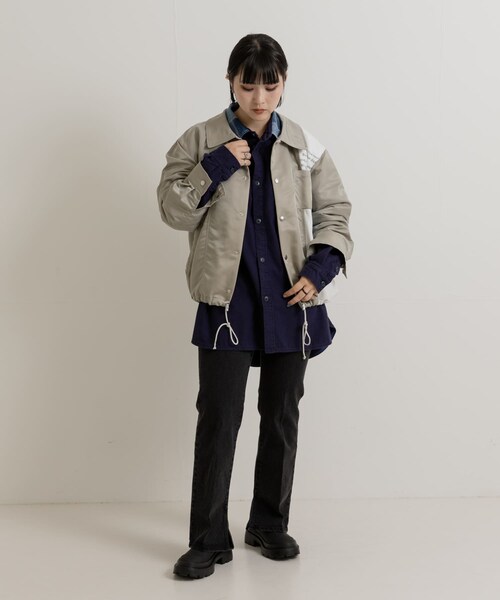 THE GOODLAND MARKET（ザグッドランドマーケット）の「SREU　Coach jacket（ブルゾン・レディース・GRAY1/BLACK1・M）」の6枚目の写真