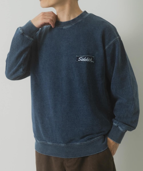 ITEMS URBANRESEARCH（アイテムズ アーバンリサーチ）の「ワンポイント刺繍スウェットデニムトップス（スウェット・メンズ・BLU/NVY/BLK・M/L）」の2枚目の写真