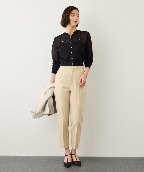 ROPE'(ロペ)の「LEVITA 金ボタンクルーネックシアーカーディガン/接触冷感・イージーケア(カーディガン/ボレロ・レディース・ブラック/ベージュ/レッド・F)」の19枚目の写真