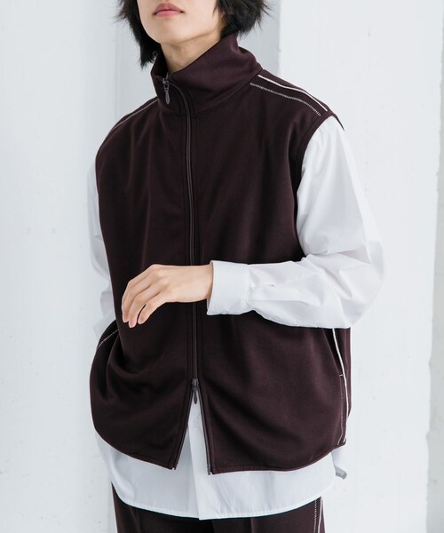 SENSE OF PLACE by URBAN RESEARCH（センスオブプレイスバイアーバンリサーチ）の「トラックジャージラインベスト（ベスト・メンズ・BLACK/BROWN・M/L）」の17枚目の写真