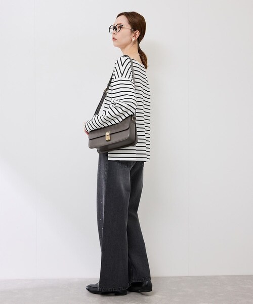 ROPE' PICNIC（ロペピクニック）の「ボックスシルエットボーダーカットソー（Tシャツ/カットソー・レディース・ブラック系/ブラウン/ネイビー系・F）」の7枚目の写真