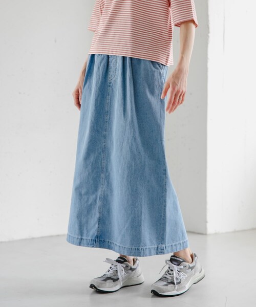URBAN RESEARCH DOORS（アーバンリサーチドアーズ）の「FORK&SPOON　綿麻デニムスカート（デニムスカート・レディース・ONEWASH/USED・1/2）」の20枚目の写真
