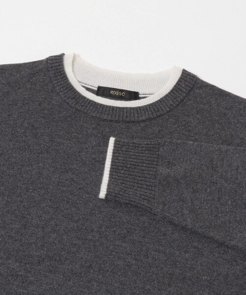 URBAN RESEARCH ROSSO（アーバンリサーチロッソ）の「カシミヤ混バイカラーコンパクトニット（ニット/セーター・レディース・OFF×ORG/GRAY×OFF/RED×OFF/NAVY×SAX・Free）」の21枚目の写真