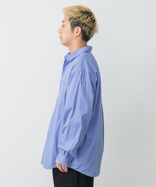 URBAN RESEARCH DOORS(アーバンリサーチドアーズ)の「awasa レギュラーカラーシャツ(シャツ/ブラウス・メンズ・BLUE/BLUE ST・3/2)」の6枚目の写真