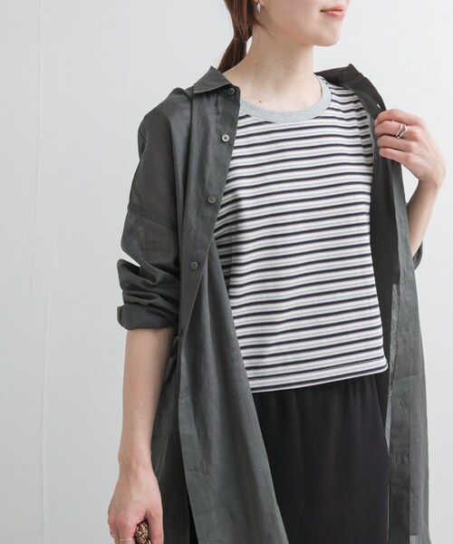 URBAN RESEARCH DOORS（アーバンリサーチドアーズ）の「BORDER BUSTIER（タンクトップ・レディース・GREY MULTI/BROWNMULTI/別注RED・M）」の5枚目の写真