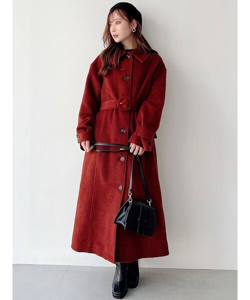 RESEXXY（リゼクシー）の「ステンカラーロングコート（ステンカラーコート・レディース・ブラウン/ライトミックス/ミックス/ベージュ・F）」の6枚目の写真