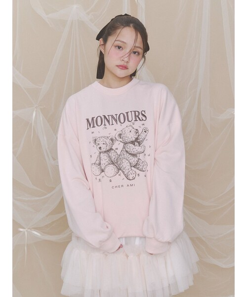 merry jenny（メリージェニー）の「twin bears スウェット（スウェット・レディース・オフホワイト/アイボリー/グレー/ピンク/ボルドー・F）」の7枚目の写真