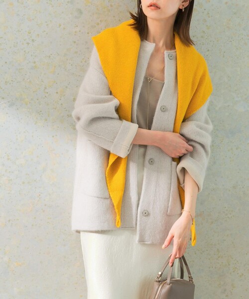 URBAN RESEARCH ROSSO（アーバンリサーチロッソ）の「エアリーニットジャケット（カーディガン/ボレロ・レディース・L/GRAY/YELLOW/MOCHA・FREE）」の10枚目の写真