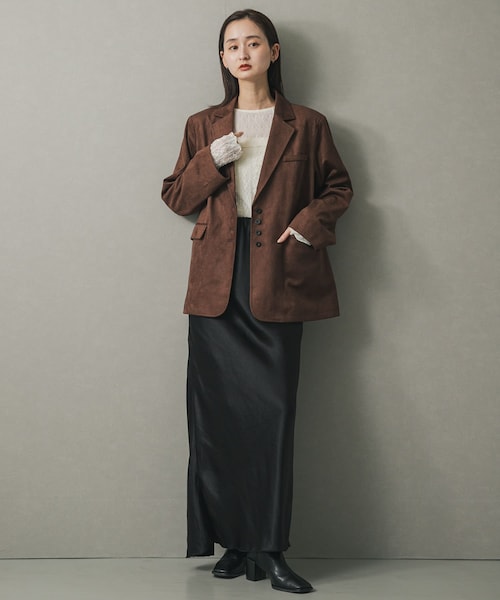 SENSE OF PLACE by URBAN RESEARCH（センスオブプレイスバイアーバンリサーチ）の「FSルーズジャケット（テーラードジャケット・レディース・BLACK/CAMEL/BROWN・one）」の16枚目の写真