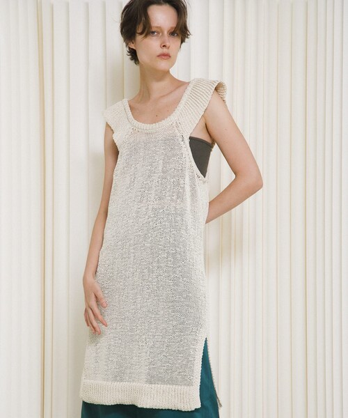 LAATO（ラート）の「knit frill tunic（チュニック・レディース・サンゴ/クリーム・Free）」の10枚目の写真