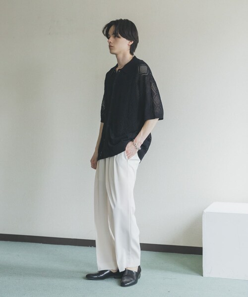 SENSE OF PLACE by URBAN RESEARCH(センスオブプレイスバイアーバンリサーチ)の「『洗濯可』ドライタッチメッシュシャツカーディガン(カーディガン/ボレロ・メンズ・BLACK/MINT/BLUE GRAY・M/L)」の14枚目の写真