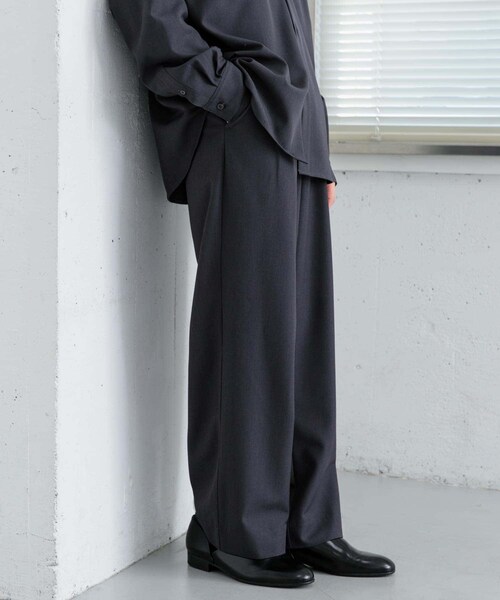 SENSE OF PLACE by URBAN RESEARCH（センスオブプレイスバイアーバンリサーチ）の「『イージーケア』ダブルタックワイドパンツ（その他パンツ・メンズ・CHARCOAL/BLACK/GREIGE/BLUE・S/M/L）」の21枚目の写真