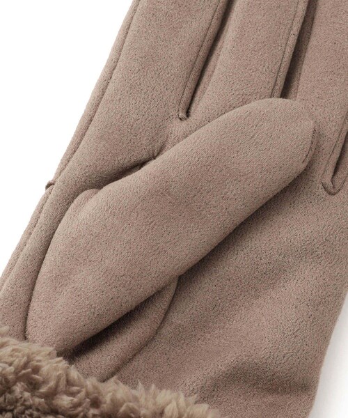 VIS（ビス）の「スマホタッチ刺繍付きムートングローブ（手袋・レディース・ブラック/グレー/ベージュ・F）」の9枚目の写真