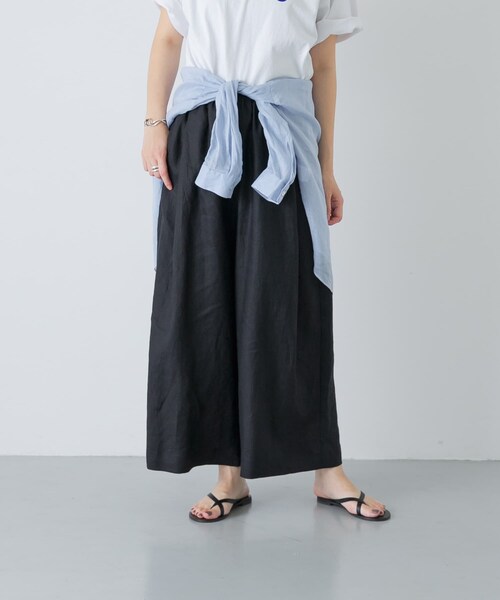 かぐれ（カグレ）の「カラーリネンクロップドパンツ（その他パンツ・レディース・BLACK/BEIGE/BLUE/RED・Free）」の13枚目の写真