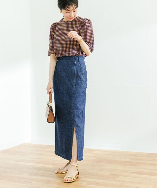 URBAN RESEARCH(アーバンリサーチ)の「綿麻デニムタイトスカート(デニムスカート・レディース・INDIGO/L.BLUE・36/38)」の8枚目の写真