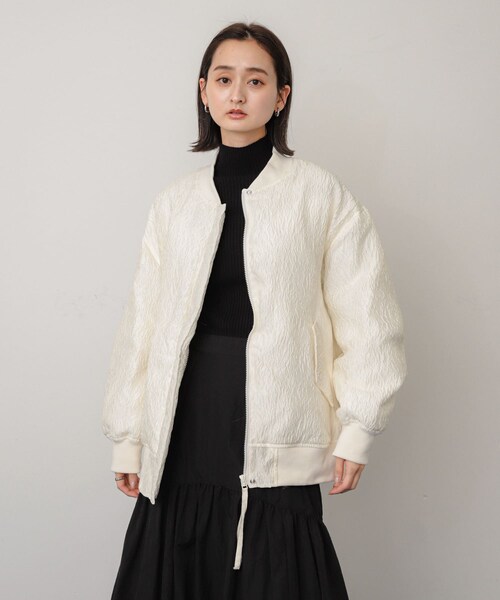 SENSE OF PLACE by URBAN RESEARCH（センスオブプレイスバイアーバンリサーチ）の「オーバーサイズMA-1（MA-1・レディース・BLACK/IVORY/BEIGE・one）」の6枚目の写真