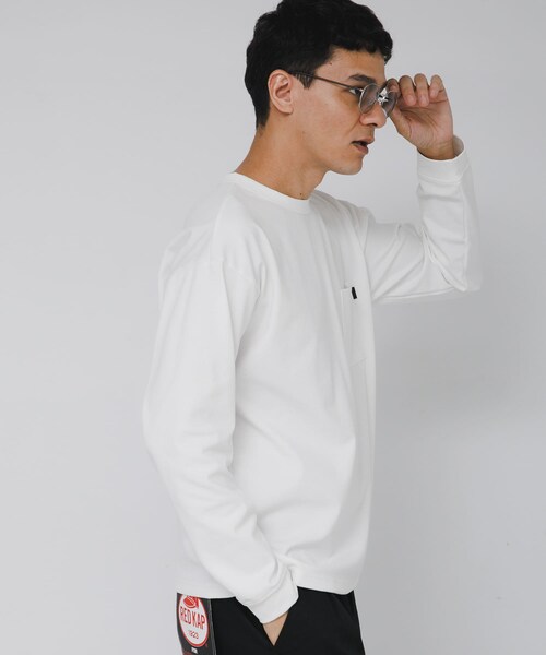 URBAN RESEARCH Sonny Label（アーバンリサーチサニーレーベル）の「ポンチポケット付ロングスリーブTシャツ（Tシャツ/カットソー・メンズ・ホワイト/グレージュ/チャコール/ブラック/ブルーグレー・M/L/XL）」の9枚目の写真