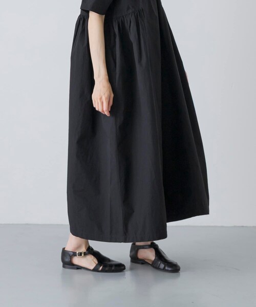 かぐれ（カグレ）の「『2サイズ展開』コットンシルクサイドギャザーワンピース（ワンピース・レディース・BLACK/ROYAL BLUE/BLACK A・0/1）」の20枚目の写真